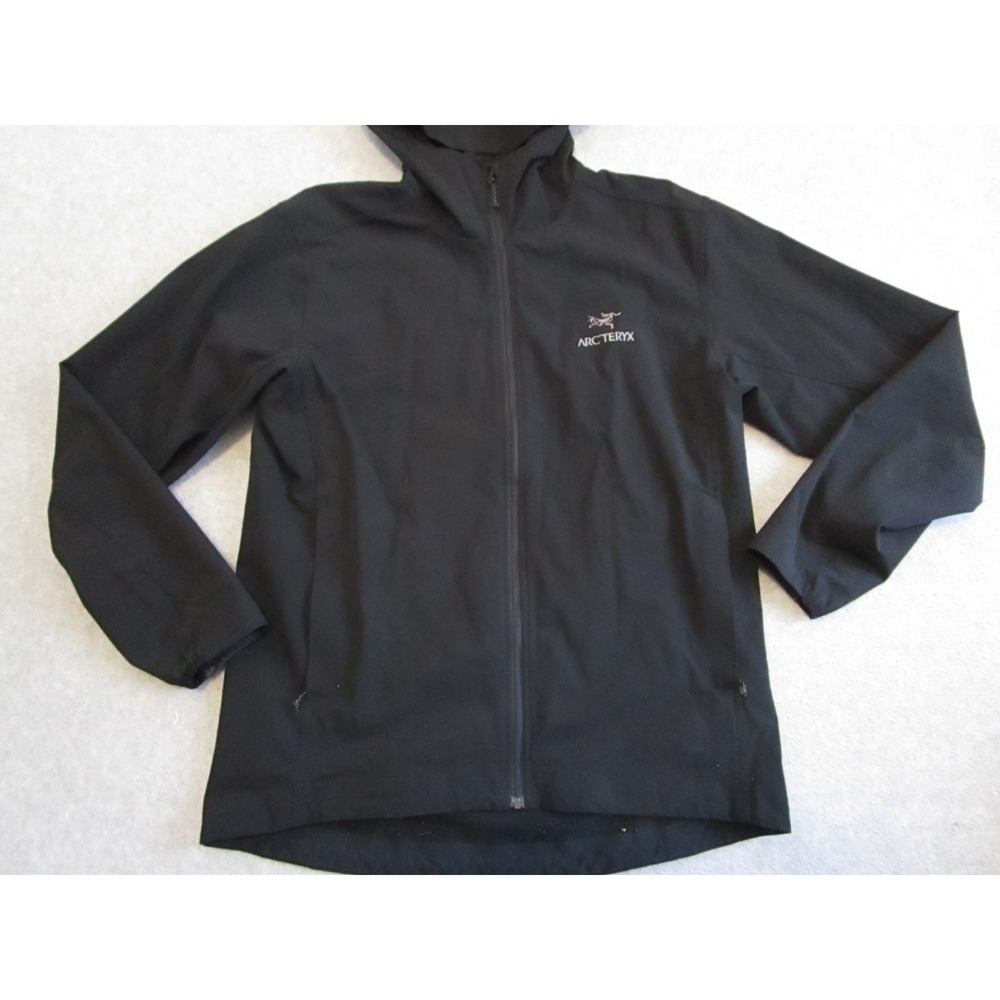 Arcteryx Jacket Mens Medium Black Hoody Full Zip Outdoor Hiking Coat